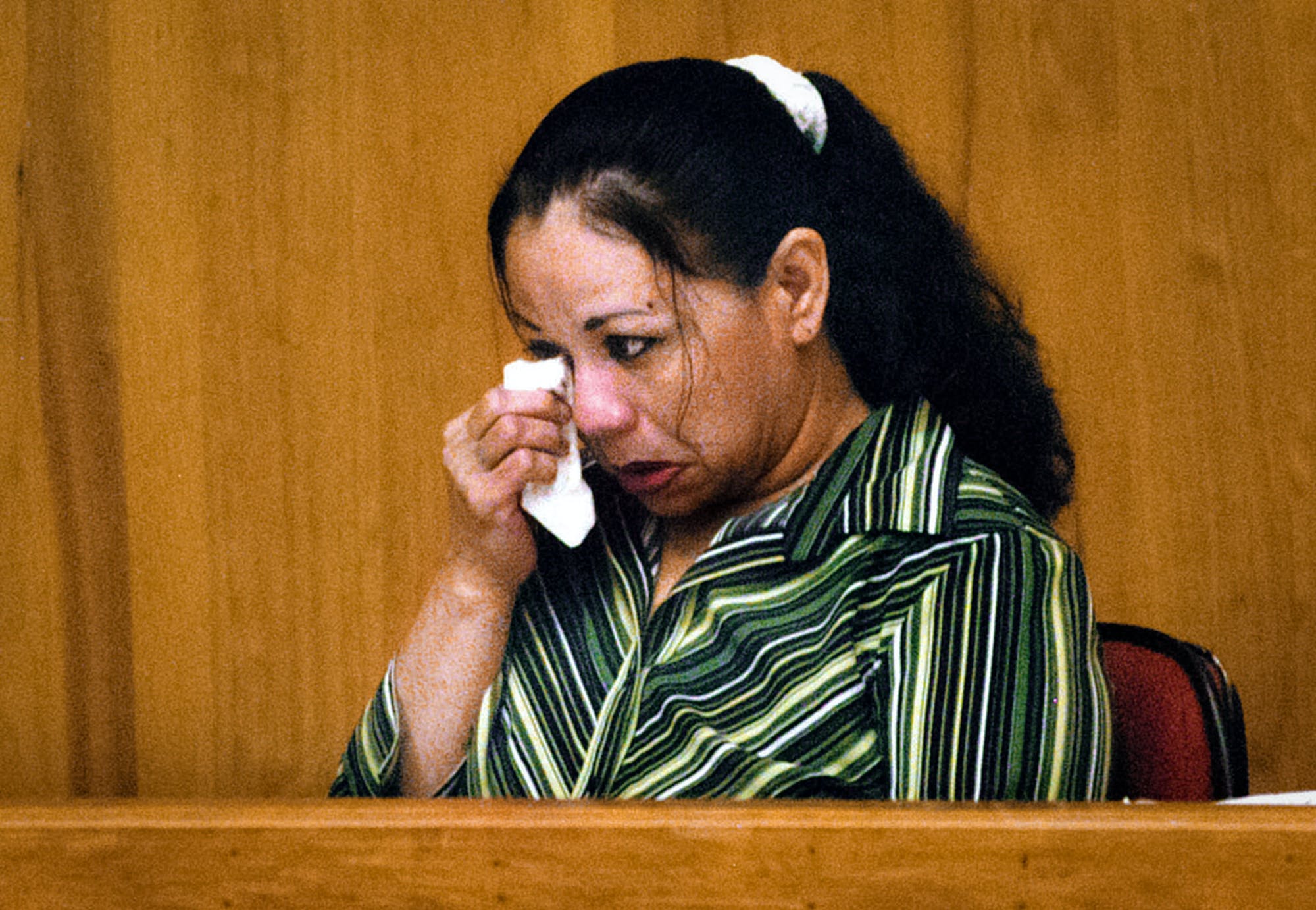 Melissa Elizabeth Lucio was sentenced to death Thursday July 10, 2008 in Brownsville, Texas. Lucio, 39, was convicted on Tuesday for the Feb. 17, 2007 beating death of her 2 1/2-year-old daughter Mariah Alvarez in a Lee Street, Harlingen, Texas apartment. Lucio is the first woman to be sentenced to death for capital murder in Cameron County in known history. (AP Photo/Valley Morning Star, Theresa Najera)